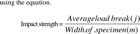 impact toughness formula